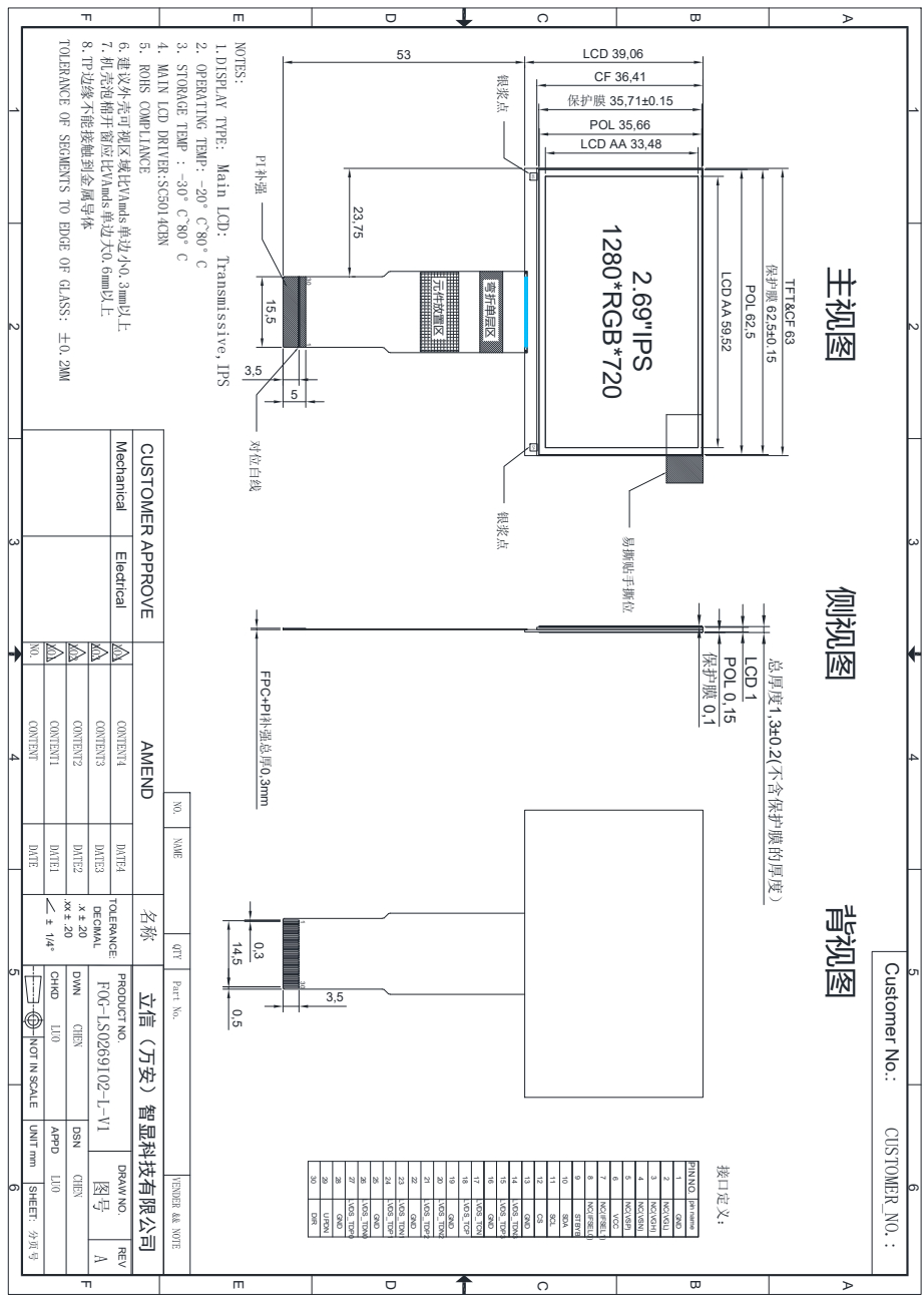 LS0269I02-L-V1: 2.69-Inch Transmissive IPS TFT LCD Module